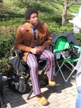 Mackie on We Are Marshall set. Photo Tony Rutherford